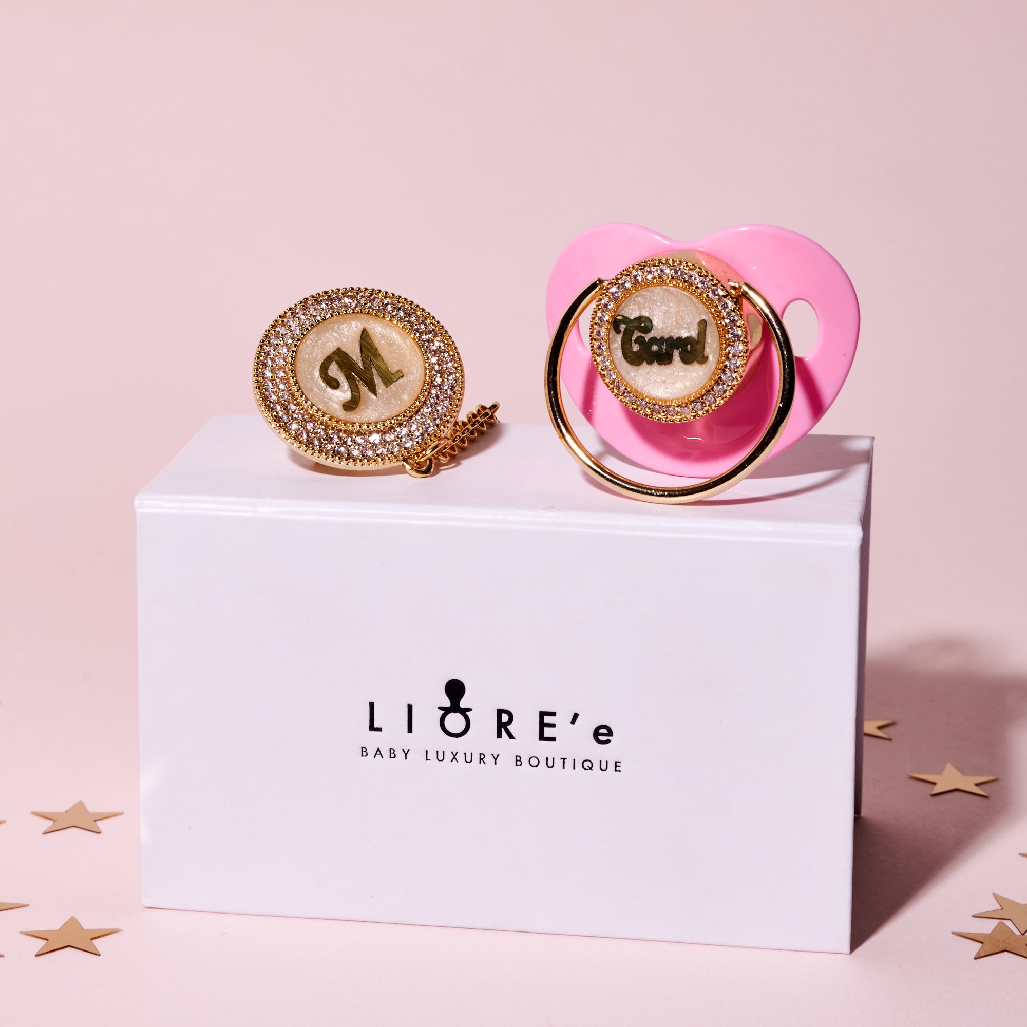 Luxury Baby Name Pacifier & Clip Set