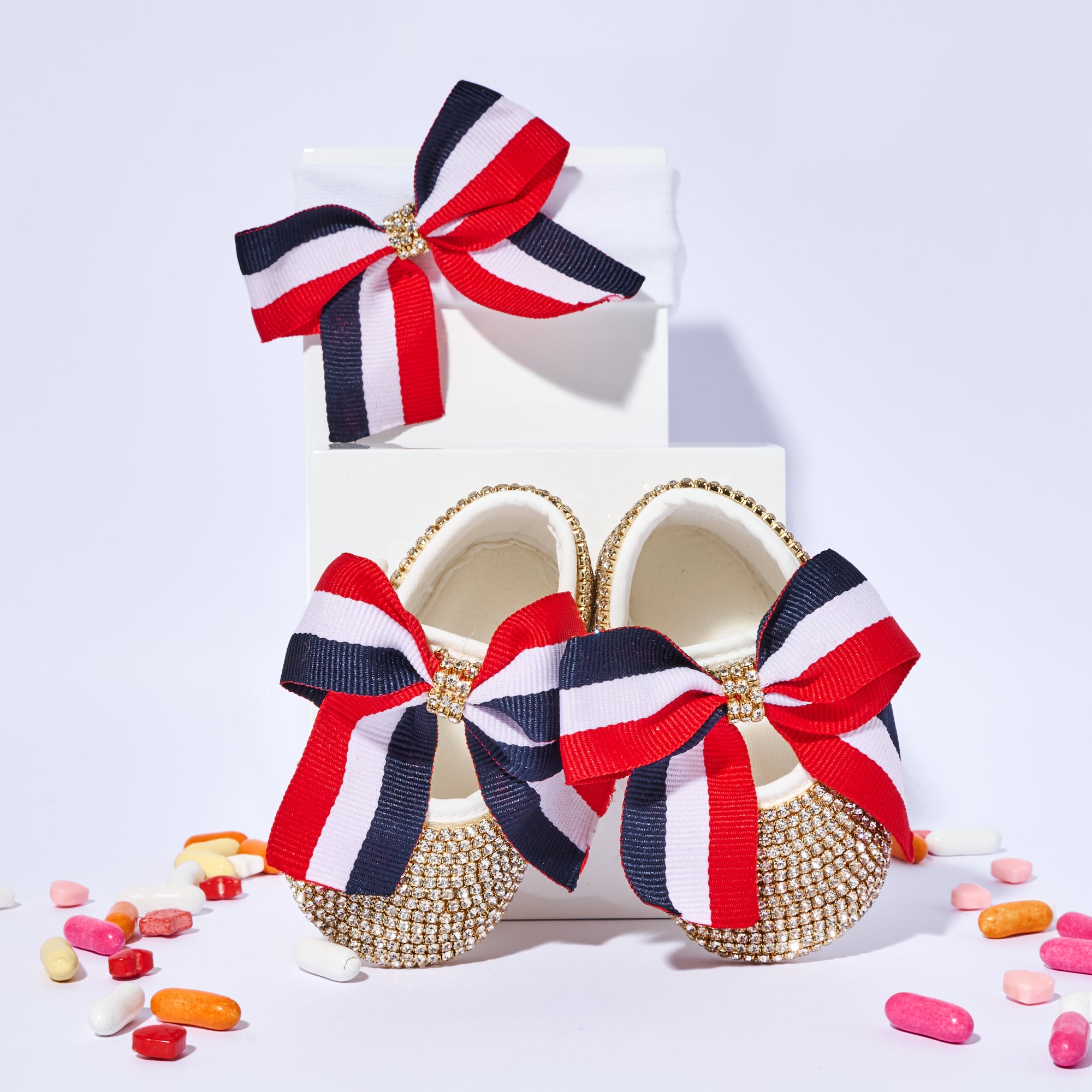 Fashionista Babydoll Crystal Shoes & Headband