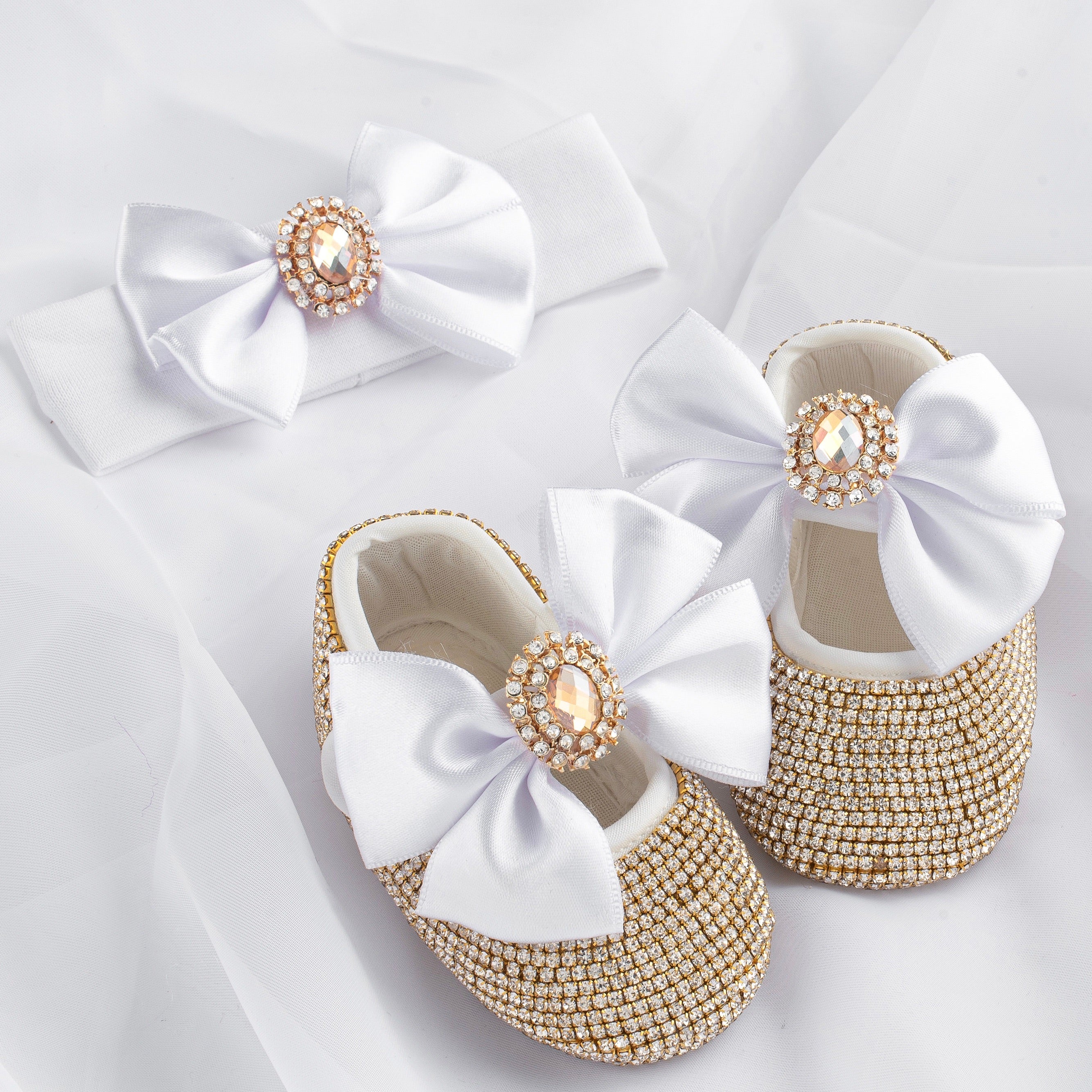 Royal Diamond Babydoll Crystal Shoes and Headband