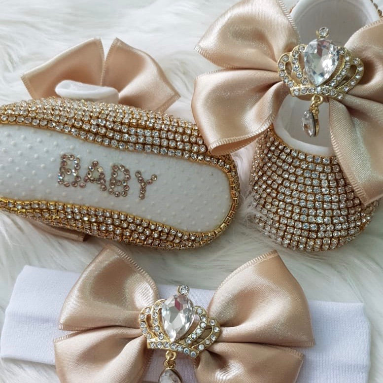 Royal Crown Babydoll Crystals Shoes and Headband