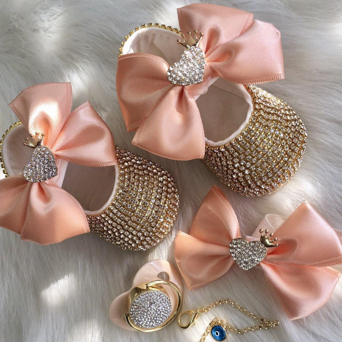 Queen Of Heart Babydoll Crystals Shoes And Headband