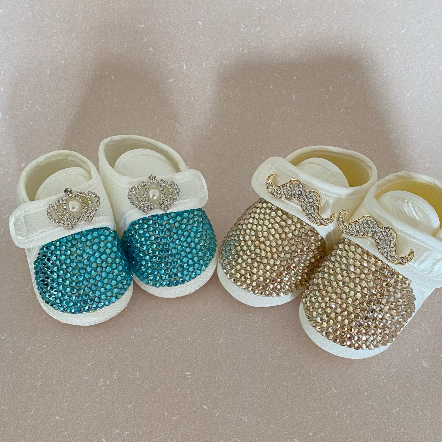 Baby Boy Crown Crystals Shoes and Bow Tie