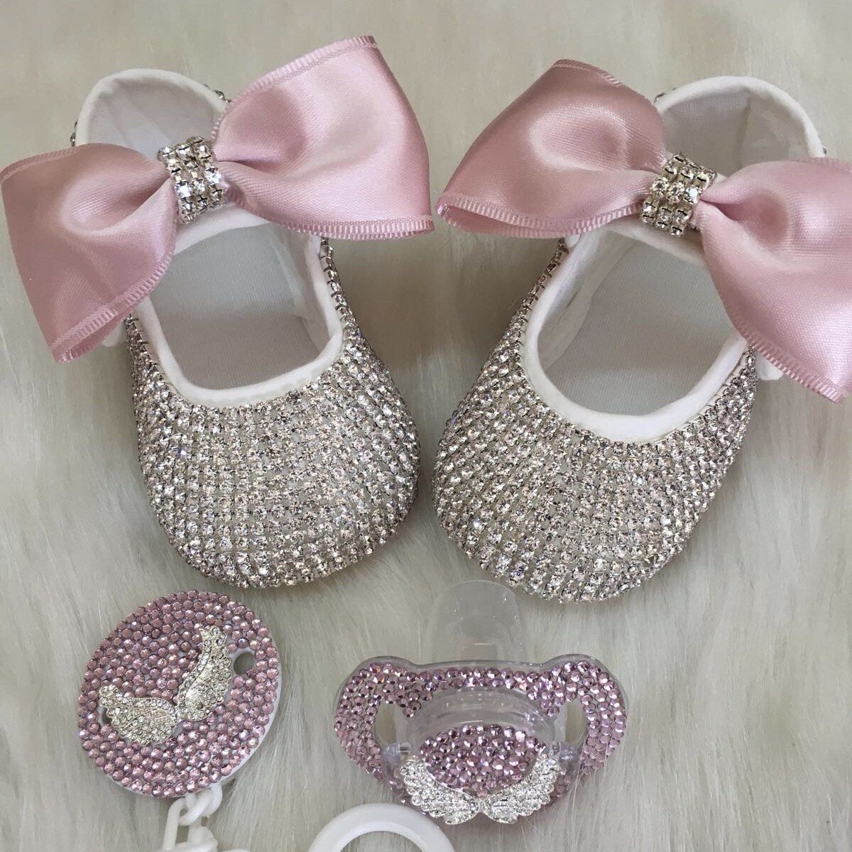 Baby Doll Crystal Shoes And Headband