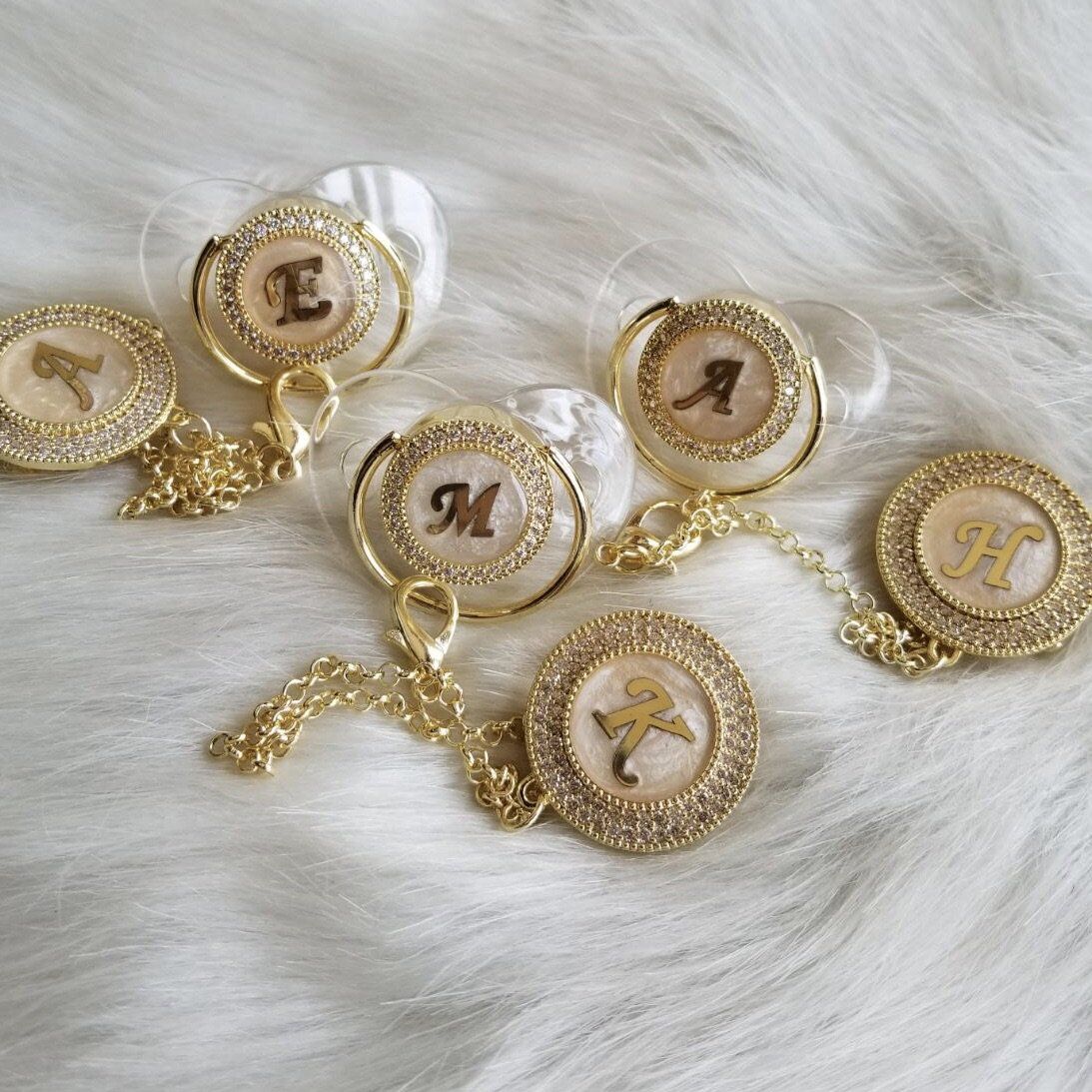 Initial Pearl Paci & Clip Set